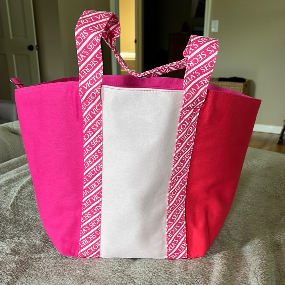 Victoria's Secret Pink and Cream Color-Block Tote - Picture 4 of 5